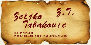 Željko Tabaković vizit kartica